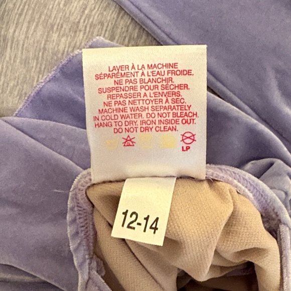 Mondor lilac/purple velvet figure skating dress child 12-14 - Picture 4 of 4